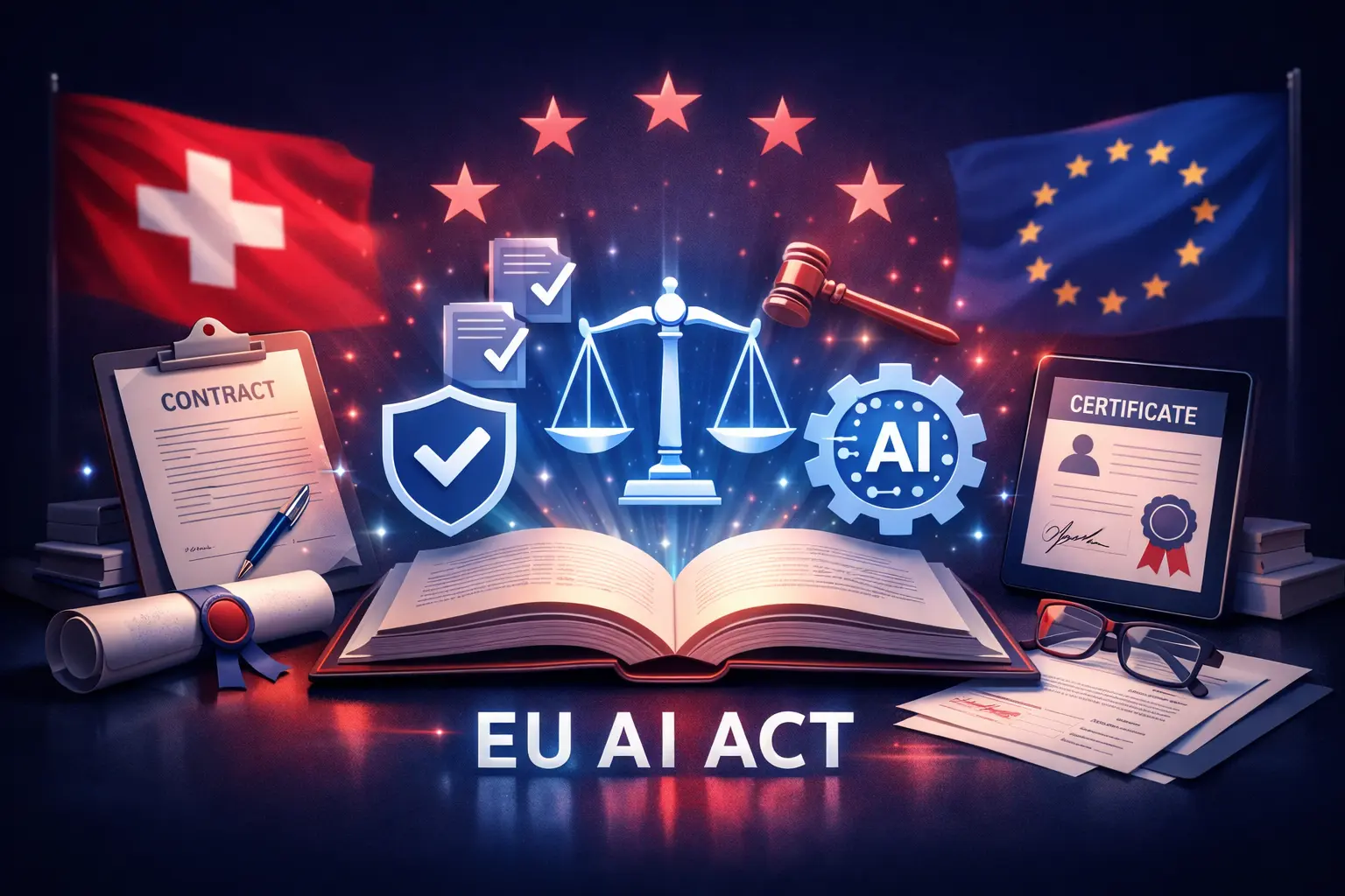 EU AI Act - Régulation européenne intelligence artificielle - Conformité suisse LPD - Juridique compliance